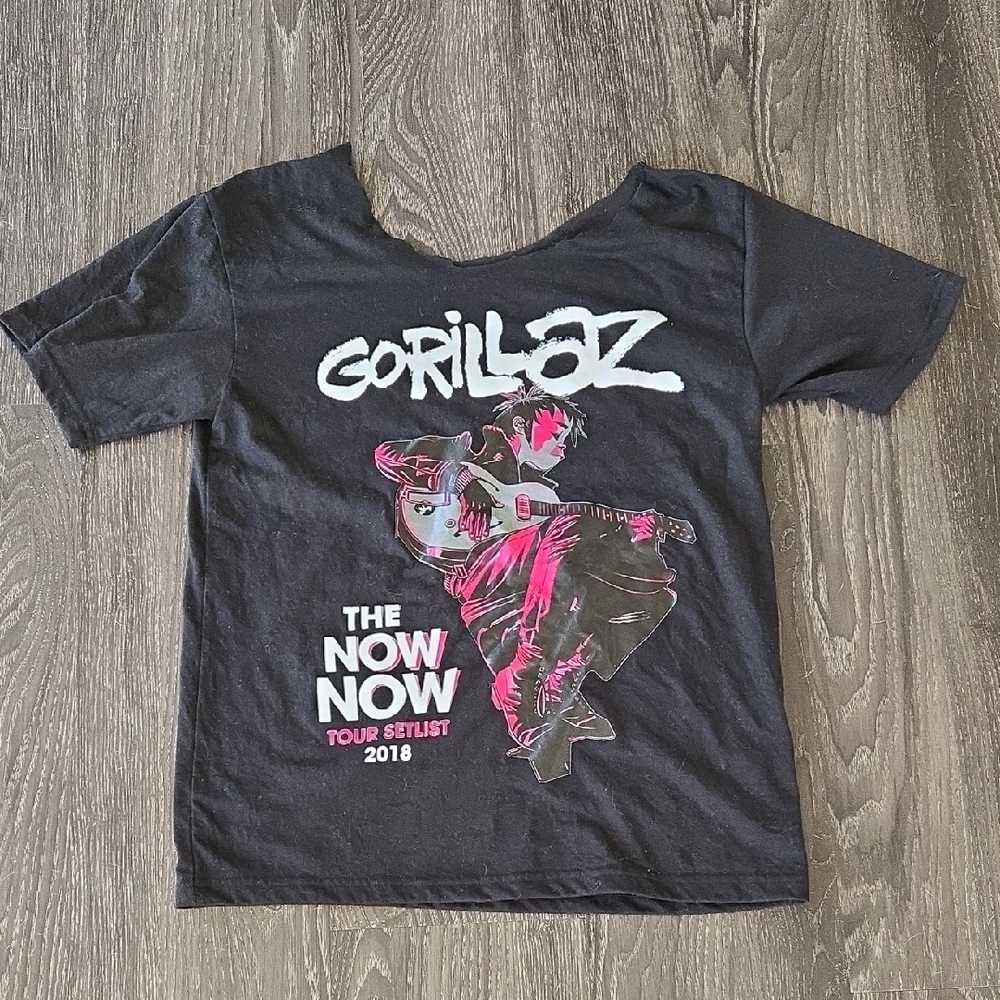 Gorillaz The Now No Tour Setlist 2018 Black Graphic Band Shirt